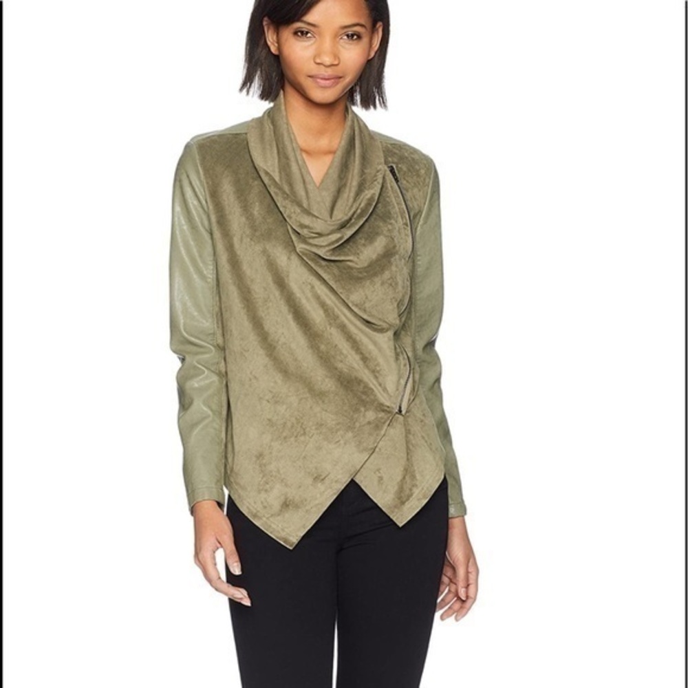 BLANK NYC drape front jacket olive size XS